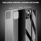 For iPhone 11 Carbon Fiber Texture Gradient Color Glass Case(Magenta)