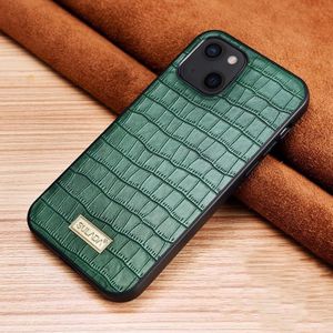 SULADA Crocodile Texture TPU Protective Case For iPhone 13 mini(Dark Green)