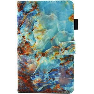 For Galaxy Tab A 8.0  / T380 & T385 Green Marble Pattern Horizontal Flip Leather Case with Holder & Card Slots