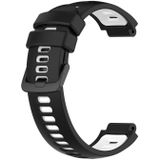 Voor Garmin Forerunner 230 tweekleurige siliconen horlogeband (zwart + wit)