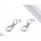 S925 Sterling Silver Simple Geometry Women Earrings
