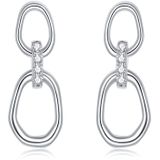 S925 Sterling Silver Simple Geometry Women Earrings