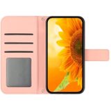 Voor Huawei P40 Skin Feel Sun Flower Pattern Flip Leather Phone Case met Lanyard