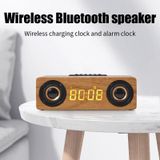 K1 Multifunctional Desktop Wooden Bluetooth Speaker Wireless Loudspeaker(Dark Brown)
