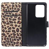 For Samsung Galaxy Note20 Ultra Leopard Pattern Horizontal Flip Leather Case with Holder & Card Slots(Yellow)