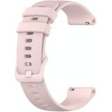 For Garmin Vivoactive 4S Small Plaid Silicone Strap(Rose Pink)