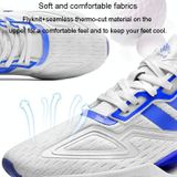 Tncabr Heren Loopschoenen Lichtgewicht Schokabsorptie Ademende Sport Casual Schoenen  Maat: 39 (Wit Blauw)