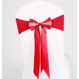 For Wedding Events Party Ceremony Banquet Christmas Decoration Chair Sash Bow Elastic Chair Ribbon Back Tie Bands Chair Sashes(Light Wine Red)