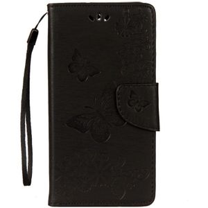 For Huawei  Mate 10 Lite Vintage Embossed Floral Butterfly Pattern Horizontal Flip Leather Case with Card Slot & Holder & Wallet & Lanyard (Black)