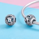 S925 Sterling Silver 26 English Letter Beads DIY Bracelet Necklace Accessories  Style:K