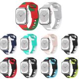 Voor Apple Watch SE 2023 44 mm dubbele kleur siliconen horlogeband (zwart + wit)