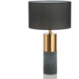 Fabric Lampshade Cement Base LED Desk Lamp