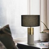 Fabric Lampshade Cement Base LED Desk Lamp