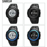 SKMEI 1681 Multifunctional LED Digital Display Luminous Electronic Watch  Support Body / Ambient Temperature Measurement(Blue Black)