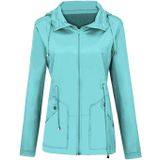 Regenjas Waterdichte kleding buitenlandse handel Hooded Windbreaker jacket regenjas  maat: S (water blauw) (water blauw)