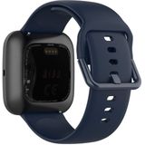 18mm Color Buckle Silicone Wrist Strap Watch Band for Fitbit Versa 2 / Versa / Versa Lite / Blaze(Midnight Blue)