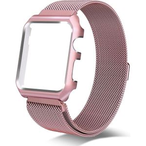 For Apple Watch Series 3 & 2 & 1 42mm Milanese Loop Simple Fashion Metal Watch Strap (Rose Gold)