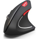 HXSJ T29 Bluetooth 3.0 Wireless Bluetooth 6-Keys 2400 DPI Adjustable Ergonomics Optical Vertical Mouse(Black)