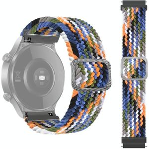 For Samsung Galaxy Watch Active2 40mm Adjustable Nylon Braided Elasticity Replacement Strap Watchband(Colorful Denim)
