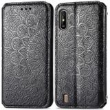 For Wiko Y81 Blooming Mandala Embossed Pattern Magnetic Horizontal Flip Leather Case with Holder & Card Slots & Wallet(Black)