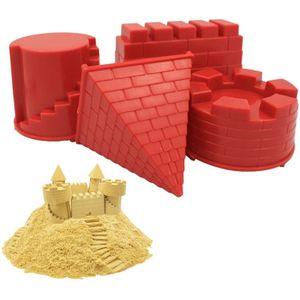 4 PC'S kinderen educatief speelgoed kasteel mallen spelen zand gereedschap (rood)