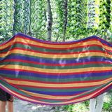 Stripe Outdoor Canvas Hammock Double People Swing Bed  Size: 280cm x 150cm