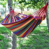 Stripe Outdoor Canvas Hammock Double People Swing Bed  Size: 280cm x 150cm