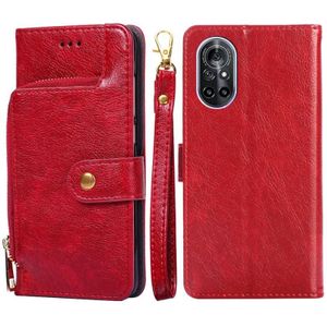 For Huawei nova 8 5G Zipper Bag PU + TPU Horizontal Flip Leather Case with Holder & Card Slot & Wallet & Lanyard(Red)