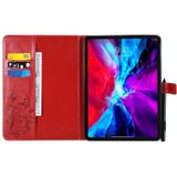 Pressed Printing Butterfly Pattern Horizontal Flip Leather Case with Holder & Card Slots & Wallet & Sleep / Wake-up Function For iPad Air 2020 10.9 /iPad Pro 11 2020 / 2018(Red)