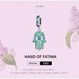 S925 Sterling Silver Hand Of Fatima Pendant DIY Bracelet Necklace Accessories