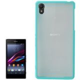 Transparante kunststof + TPU frame Case voor Sony Xperia Z1/L39h (turkoois)