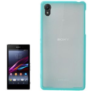 Transparante kunststof + TPU frame Case voor Sony Xperia Z1/L39h (turkoois)