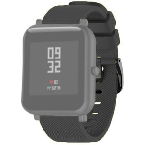 20mm For Huami Amazfit GTS / Samsung Galaxy Watch Active 2 / Gear Sport Silicone Strap(Black)