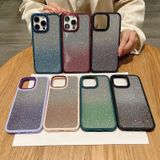 Voor iPhone 12 Gradint Glitter Galvaniserend Acryl Telefoonhoesje (Groen)