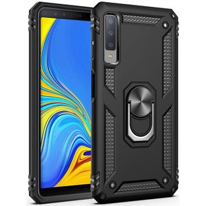 Sergeant Armor Shockproof TPU + PC Protective Case for Galaxy A7 2018  with 360 Degree Rotation Holder (Black)