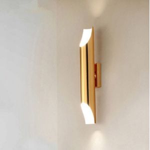 warm light Modern Wall Lamp LED Aluminum Alloy Pipe Lighting  Style:Single-tube Gold