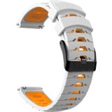 Voor Samsung Galaxy Watch Active Trapezidaal drie rijen gat siliconen horlogeband (wit oranje)