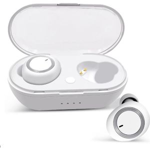 TWS-A1 Bluetooth Headset 5.0 True Wireless Mini Invisible Sports Running Music Earphones With Charging Box Mic(White)