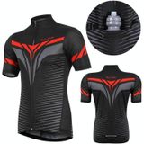 WEST BIKING YP0206164 Summer Polyester Breathable Quick-drying Round Shoulder Short Sleeve Cycling Jersey for Men (Color:Red and Black Size:XXXL)