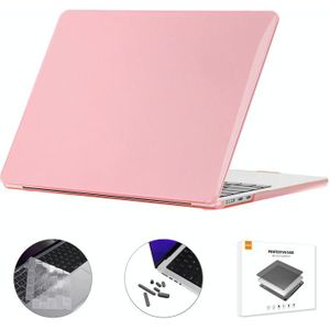 Voor MacBook Air 13.6 2022 A2681 AMERIKAANSE Versie ENKAY 3 in 1 Crystal Laptop Case met TPU Toetsenbord Film/Anti-stof Stekkers (Roze)