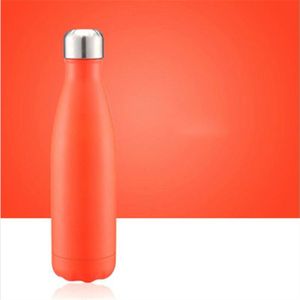 Thermal Cup Vacuum Flask Heat Water Bottle Portable Stainless Steel Sports Kettle  Capacity:500ml(Orange)