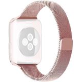 Milan Loopback Small Waist Replacement Watchband For Apple Watch Series 6 & SE & 5 & 4 44mm / 3 & 2 & 1 42mm(Rose Pink)