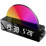 S286 zonsondergang licht LED digitaal display elektronische klok USB plug-in desktop temperatuur wekker
