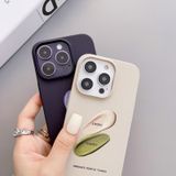 Voor iPhone 12 Geschilderd patroon Huidvriendelijke pc-telefoonhoes (koffie-beige label)