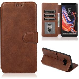 For Samsung Galaxy Note9 Calf Texture Magnetic Buckle Horizontal Flip Leather Case with Holder & Card Slots & Wallet & Photo Frame(Coffee)