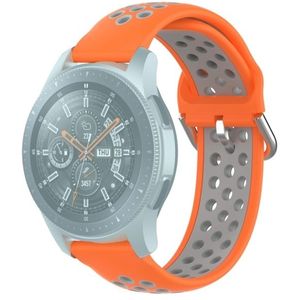 For Samsung Galaxy Watch 46mm / Gear S3 Universal Sports Two-tone Silicone Replacement Wrist Strap(Orange Grey)
