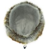 Orange Brown Fur Winter Outdoor Padded Adjustable Head Circumference Ski Hat Warm Ear Protected Cap Flight Hats