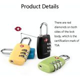 2 PCS Customs Luggage Lock Overseas Travel Luggage Zipper Lock Plastic TSA Code Lock(Green)