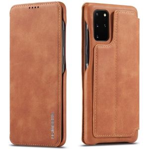 For Samsung Galaxy S20 FE LC.IMEEKE Hon Ancient Series Horizontal Flip Leather Case with Holder & Card Slot(Brown)