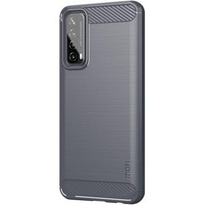For Huawei P Smart 2021 / Y7A MOFI Gentleness Series Brushed Texture Carbon Fiber Soft TPU Case(Gray)